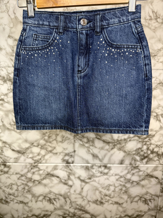 Fustă Copii Guess Albastră,Croială lejeră, material subțire, produs original outlet. [1]