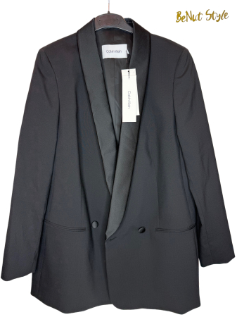 SACOURI - Sacou Damă Calvin Klein – Elegant Negru– logo distinctiv, colecție outlet.