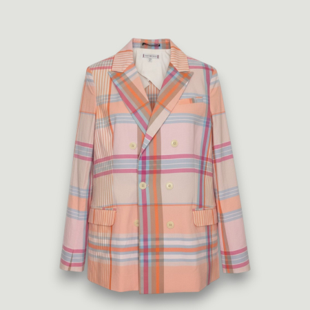 Sacou damă original Tommy Hilfiger - carouri multicolore, design elegant, colecție outlet [1]