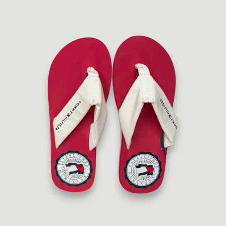 Șlapi Bărbați Tommy Hilfiger – Alb cu Roșu – logo distinctiv, colecție outlet. [1]