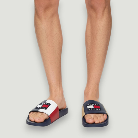 SPORT - Șlapi Bărbați Tommy Jeans – Multicolor – logo distinctiv, colecție outlet.