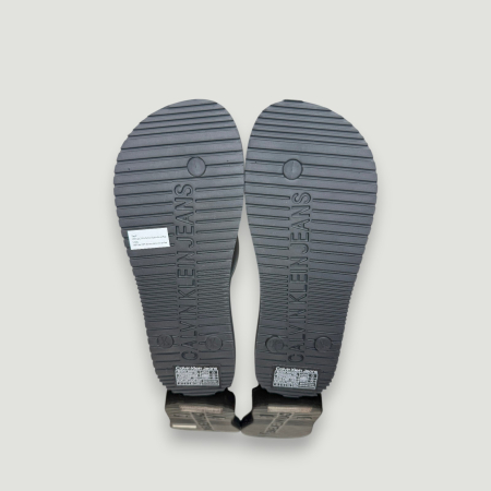 Șlapi Damă Calvin Klein Jeans – Negru cu Alb – logo distinctiv, colecție outlet. [2]