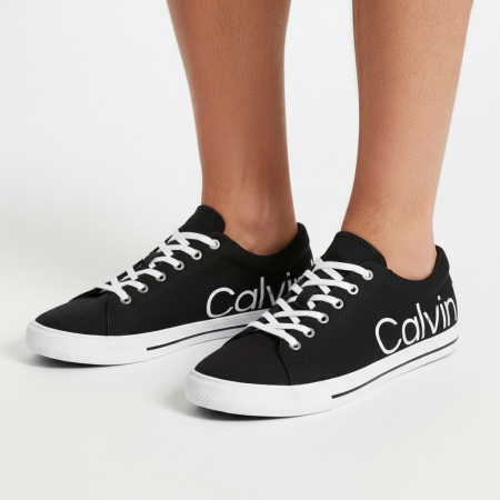 ÎNCĂLȚĂMINTE - Teniși bărbați Calvin Klein alb-negru - model modern, colecție outlet