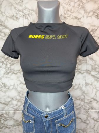 SPORT - Top damă negru Guess original, logo distinctiv, colecție outlet