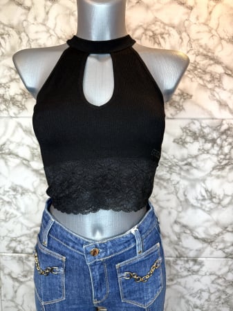 TOPURI - Top damă negru Guess original, logo distinctiv, colecție outlet