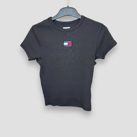 TRICOURI - Top damă Tommy Jeans Negru, Logo, original outlet