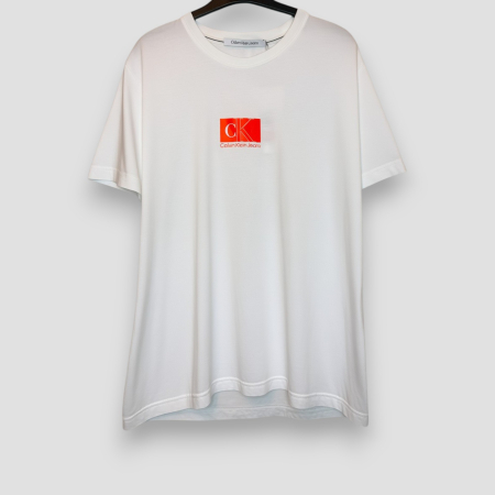 Tricou Calvin Klein Jeans Alb Logo Portocaliu [2]