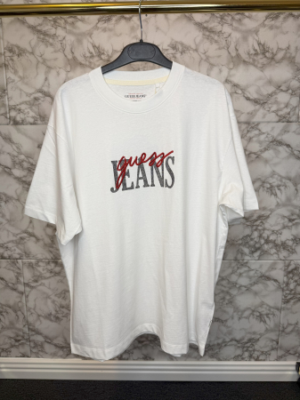 IMBRĂCĂMINTE BĂRBATI - Tricou Guess Barbati alb, casual