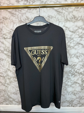 Tricou Guess Barbati NEGRU,  casual [3]