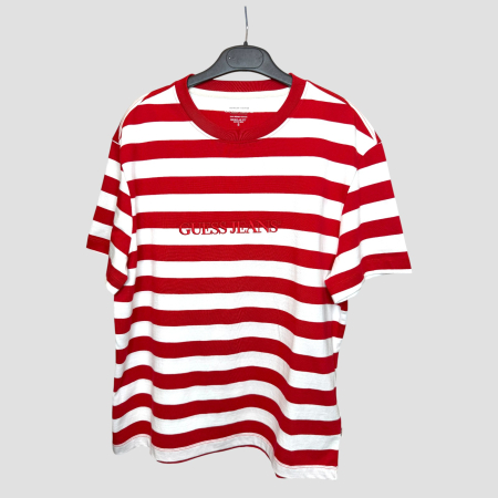 Tricou Guess Barbati rosu cu alb, casual [2]