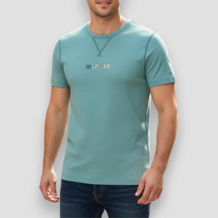 IMBRĂCĂMINTE BĂRBATI - Tricou Tommy Hilfiger Albastru cu Logo- Calitate Premium