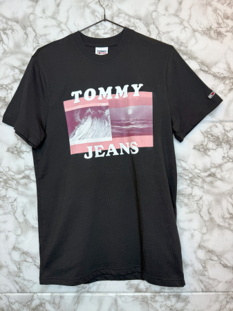 Tricou Tommy Hilfiger Jeans Negru cu logo- Calitate Premium [2]