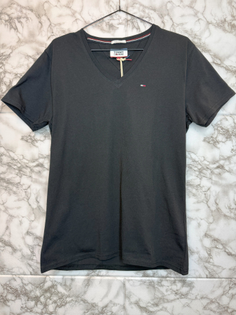 IMBRĂCĂMINTE BĂRBATI - Tricou Tommy Hilfiger Jeans Negru, cu logo brodat- Calitate Premium