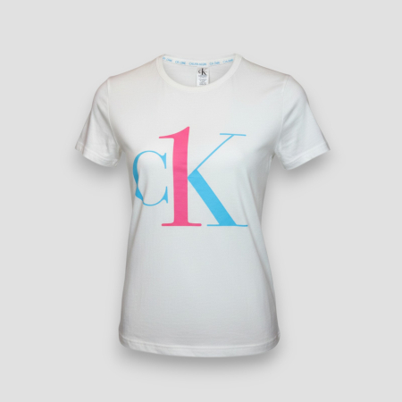TRICOURI - Tricou Calvin Klein Alb Logo Imprimat