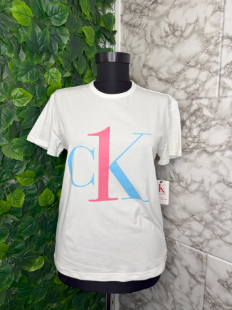 TRICOURI - Tricou Calvin Klein Alb Logo Imprimat