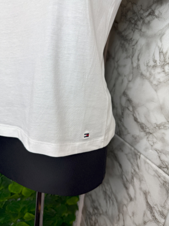 Tricou damă Tommy Hilfiger Alb Logo, original outlet [1]