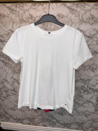 Tricou damă Tommy Hilfiger Alb Logo, original outlet [3]