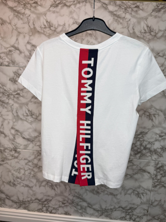 Tricou damă Tommy Hilfiger Alb Logo, original outlet [4]