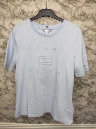 Tricou damă Tommy Hilfiger Albastru Logo, original outlet [3]