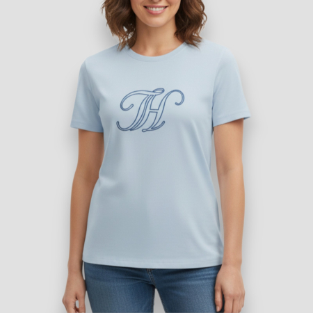 TRICOURI - Tricou damă Tommy Hilfiger Albastru Logo, original outlet