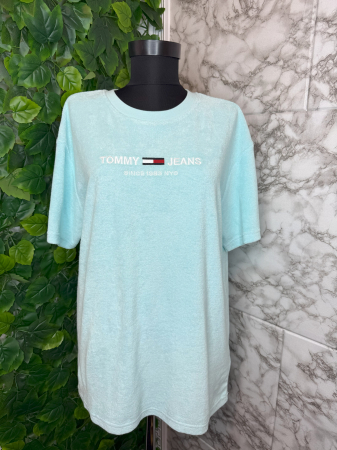 TRICOURI - Tricou damă Tommy Hilfiger Jeans Albastru Logo, original outlet