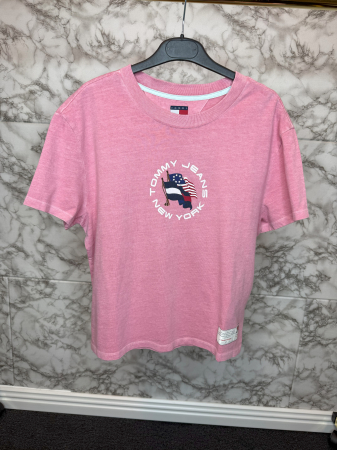 Tricou damă Tommy Hilfiger Jeans Roz, Logo, original outlet [2]