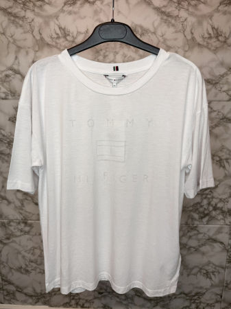 Tricou damă Tommy Hilfiger Alb Logo, original outlet [2]