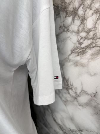 Tricou damă Tommy Hilfiger Alb Logo, original outlet [1]