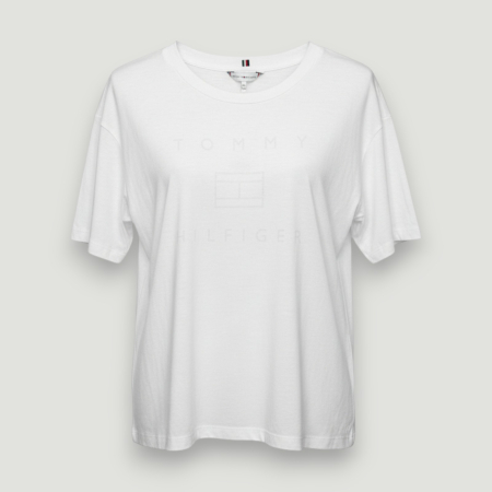 IMBRĂCĂMINTE DAMĂ - Tricou damă Tommy Hilfiger Alb Logo, original outlet