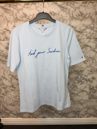 Tricou damă Tommy Hilfiger Albastru Logo, original outlet [2]