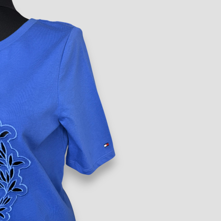 Tricou damă Tommy Hilfiger Albastru Logo, original outlet [1]