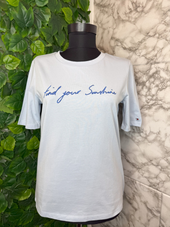 Produse - Tricou damă Tommy Hilfiger Albastru Logo, original outlet