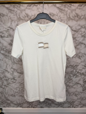 Tricou damă Tommy Hilfiger Bej Logo, original outlet [2]