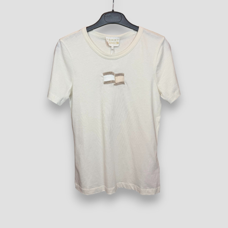 Tricou damă Tommy Hilfiger Bej Logo, original outlet [1]