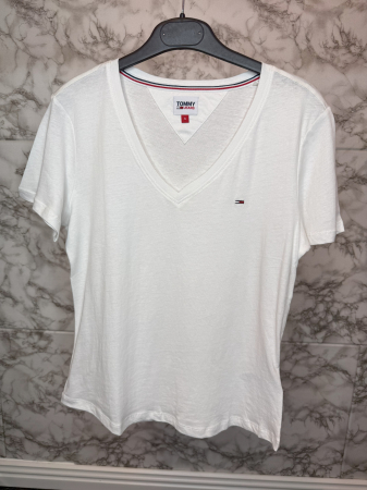Tricou damă Tommy Jeans Alb, Logo, original outlet [2]