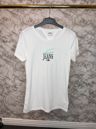 Tricou damă Tommy Jeans Alb, Logo, original outlet [1]