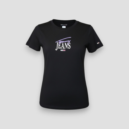 TRICOURI - Tricou damă Tommy Jeans Negru, Logo, original outlet