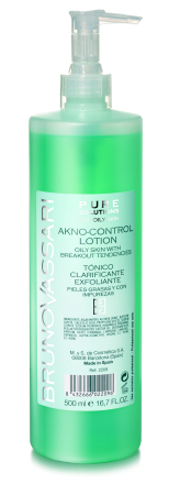 Ten Gras Si Accneic - Lotiune Tonica Exfolianta Pentru Ten Foarte Gras/Uleios 500ml - Akno-Control Lotion Pure Solution - Bruno Vassari