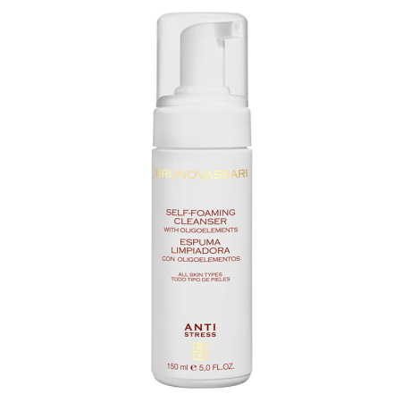 Cosmetice Faciale - Spuma de Curatare Anti-Stres cu Oligoelemente 150ml - Self Foaming Cleanser - Bruno Vassari