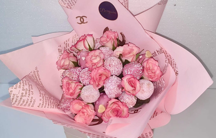 "Secret Garden" – Buchet căpșuni în ciocolată [2]