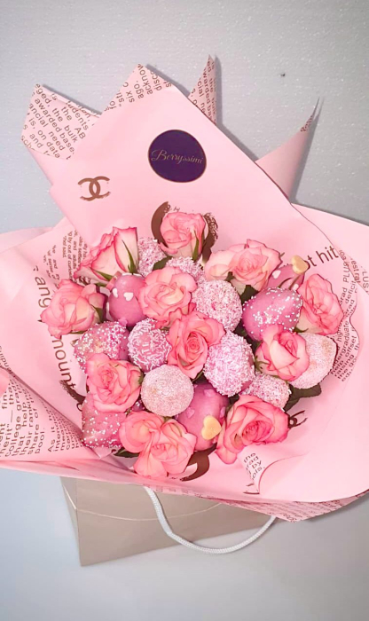 "Secret Garden" – Buchet căpșuni în ciocolată [1]