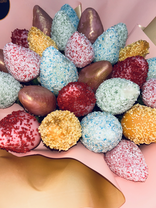 "Rainbow" – Buchet de căpșuni în ciocolată [2]