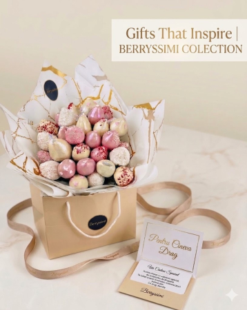 Buchete de Capsuni in Ciocolata - Blush Elegance – Buchet de Căpșuni în Ciocolată