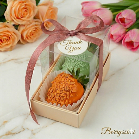 Marturii Botez si Nunta - "Duo Orange" – Mărturie căpșuni în ciocolată