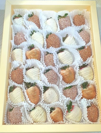 Capsuni in Ciocolata - "White & Gold" – Căpșuni în ciocolată