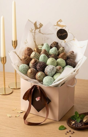 Buchete de Capsuni in Ciocolata - "Green Forest" – Buchet de căpșuni în ciocolată