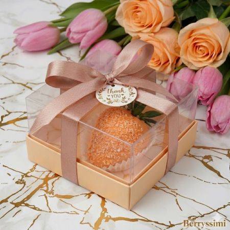 Marturii Botez si Nunta - "Orange" – Mărturie căpșuni în ciocolată