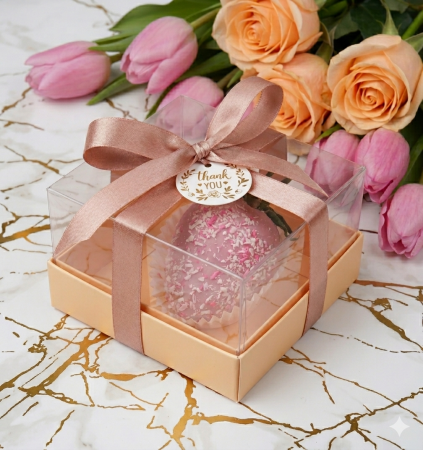 Marturii Botez si Nunta - "Pink Cocos" – Mărturie căpșuni în ciocolată