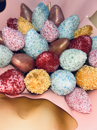 "Rainbow" – Buchet de căpșuni în ciocolată [1]