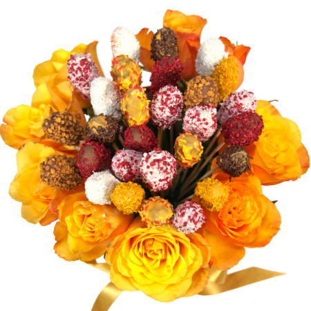 "Sunrise" – Buchet curmale în ciocolată [2]